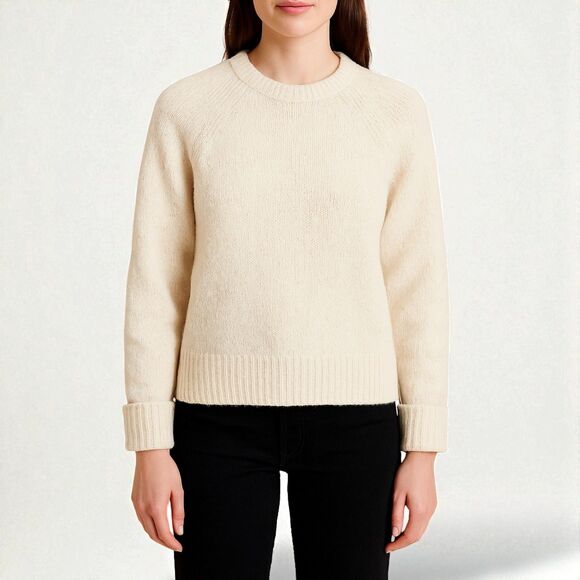 J. Crew Alpaca Cuffed Mockneck Sweater in Ivory - Picture 3 of 11